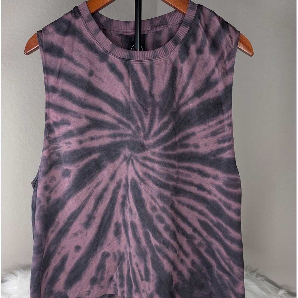 Sage Collective Tank Top Women L Purple Tie Dye Sleeveless Muscle Tee
